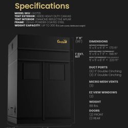 Gorilla Grow Tent 5x5 Ft, 4 LED Grow Lights, Inline Fan, Canister Filter and Ducting 