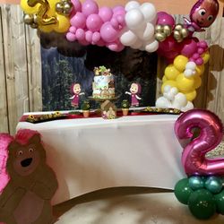Organic Balloons Decoraciones Masha Y Oso Globos Orgánico Empieza Desde $50