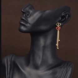 NEW  ***Necklace And Earrings Red Heart ♥️ set ***