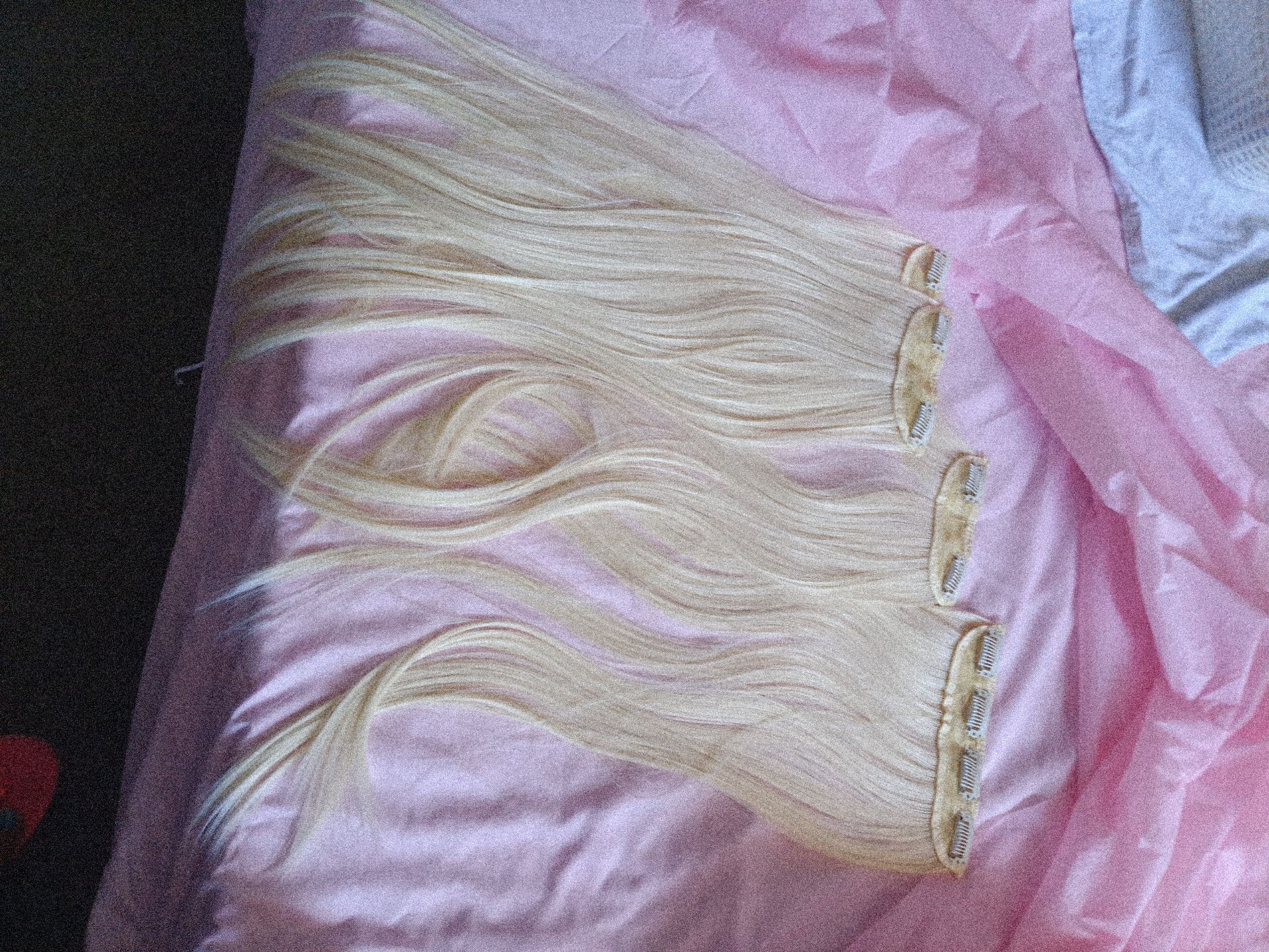 Extenciones 4 piezas ultra white blonde