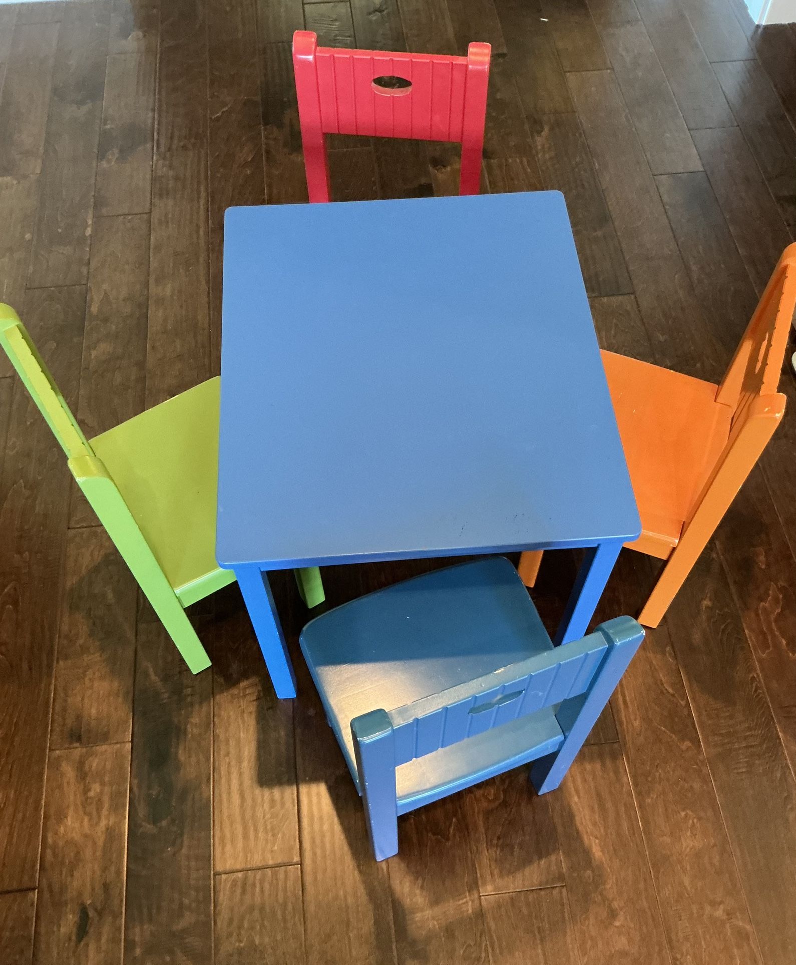 Colorful And Sturdy Kids Table And Four Chairs