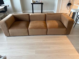 Mocha Velvet Modular Sofa