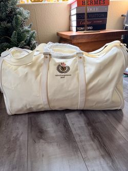 Vintage Valentino Garavani Sport Ivory Oversized Duffle Weekender Travel Bag