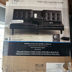 Mainstays Futon Can  Be Used As Bed With Cup Holders And USB