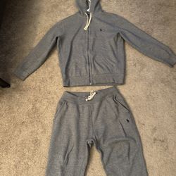 Two-Piece Gray Polo Set M