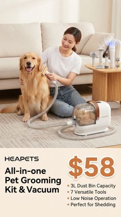 HEAPETS Dog Grooming Vacuum
