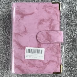 Money Budgeting Binder with Zipper Envelopes 54 Pieces Pink Marble New! 