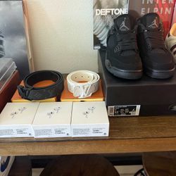 Jordan 4 size 7, Lv belt (black one sold) Airpods 