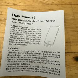 Mini Breath Alcohol Smart Sensor
