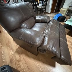 Brown  Leather recliner couch