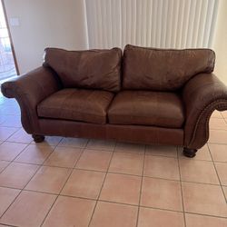 Brown Leather Couch Set (Very Comfy)