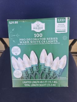 Holiday Time 100 C9 LED Warm White Christmas Lights