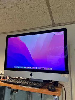 iMac retina 5k 27-inch late 2015 I5 @ 3.2 Ghz 16GB RAM  1TB  Sata Disk  macOs Monterrey version 12.7.6 It has a small crack on the screen right side.