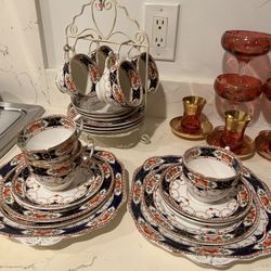 Antique  Fine Bone Tea Cup With Gold Trim/China Set Or Turkish Tea Set