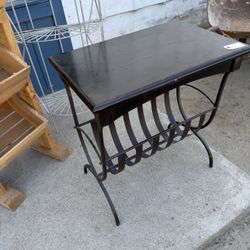 Side Table With Wood And Iron
