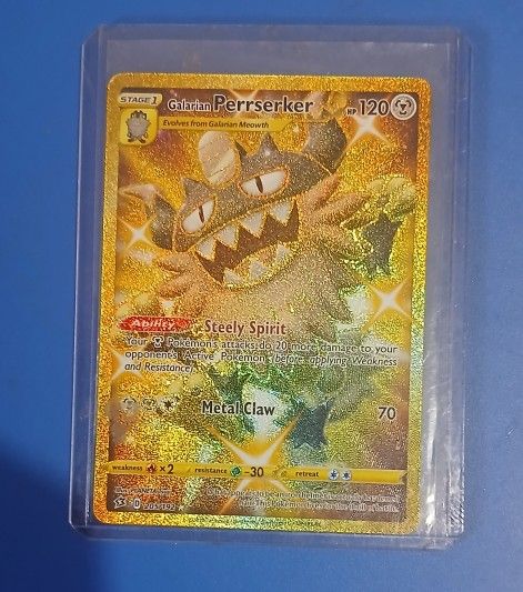 Perrserker Holographic Pokémon Card - Mint!
