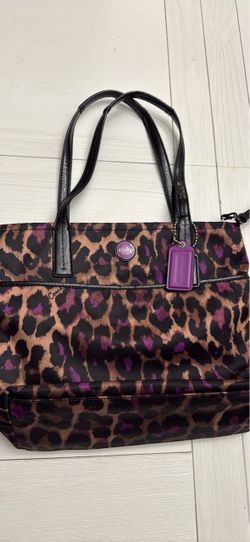Coach purse $65 Halloween purple leopard tote style