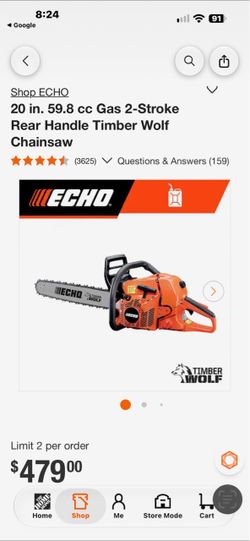 Echo CS-590Gas-Powered Rear-Handle Chainsaw