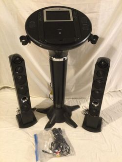 Karaoke Music Party Machine System Bluetooth Singing Microphone Speakers LED Lights