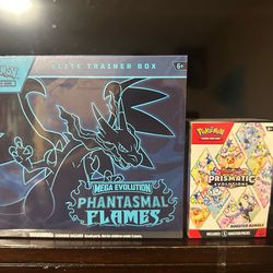 Pokémon Phantasmal Flames ETB & Prismatic Evolution booster bundle