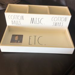 New! Rae Dunn Bathroom Organizer Cotton Balls