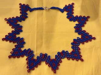 Hand made Beaded Web necklace