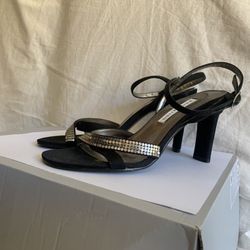 Black With Gold Women's Heels Size 8