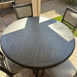 Gia 48” Table and 4 Upholstered Chairs Gray FREE