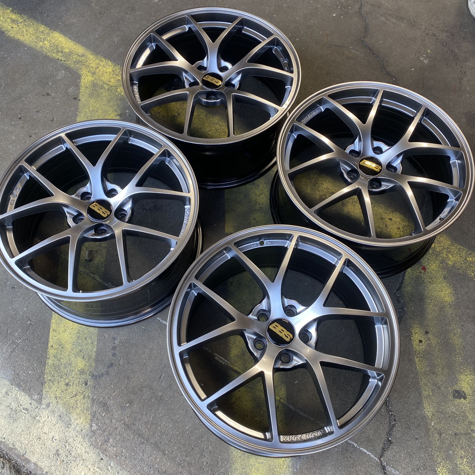 BBS RIA Style Hyper Black Wheels 19" 8.5J +38 (5X112) New Set of 4 Rims