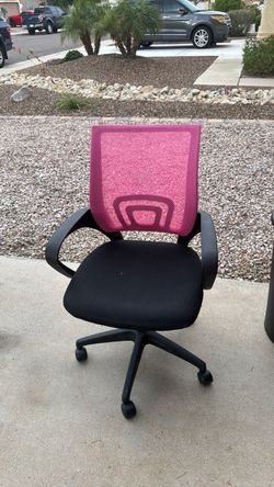 Pink Mesh Back Office Chair with Wheels