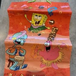 2004 SPONGEBOB SQUAREPANTS GIFT BAG Tiki Birthday Gift Bag Nickelodeon RARE