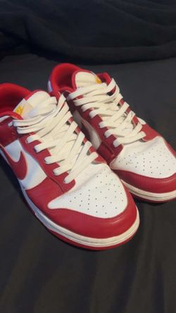 Red and white Dunks