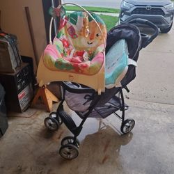 Baby Items Stroller And Sitter Good Condition$30 For Everything