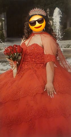 Quinceanera red   dress used once