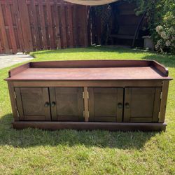 Table w/ storage cabinets 
