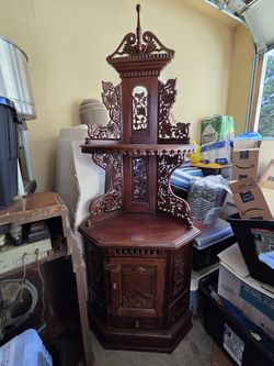 Corner antic cabinet