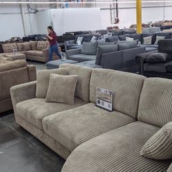 New Camel Sectional Corduroy Sofa Couch! Includes Free Delivery 🚚!
