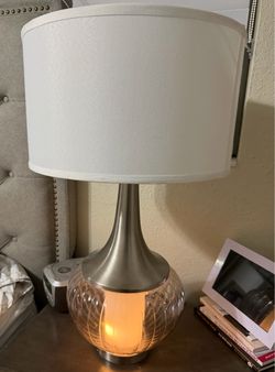 Set of 2 Modern Glass Table Lamps – 28” Tall – Dual Light