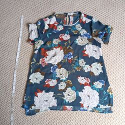 Floral Short Sleeve Blouse Top