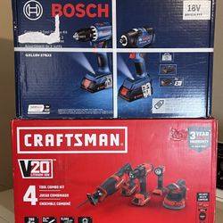 Craftsman and Bosch Brand New.! Combo kits Bundle