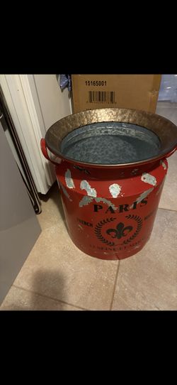 Vintage Paris Metal Bucket