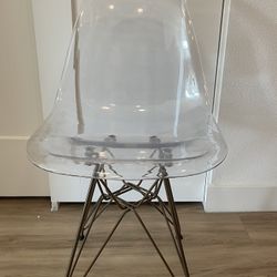 Modern Clear Acrylic Chair with Gold Base
