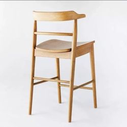 Kaysville 24" Counter Height Barstool-Curved Back Wood- (Natural Color)- by Threshold w/ Studio McGee