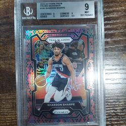 2023-24 PRIZM Shaedon Sharpe Snakeskin BGS 9