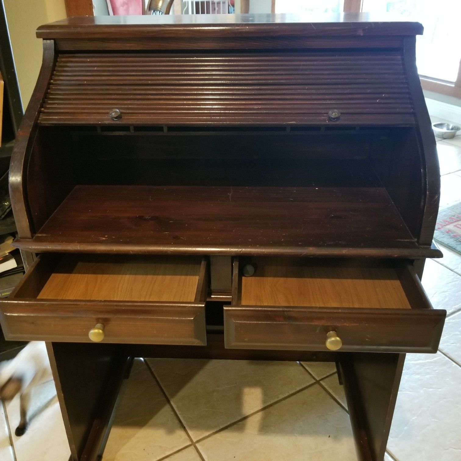 S J BAILEY AND SONS MASTERCRAFT QUALITY PINE FURNITURE SMALL ROLL TOP