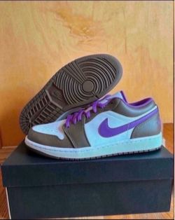 Air Jordan 1 Low Purple Mocha Palomino Wild Berry White 553558-215 Men's Size 9 Brand New