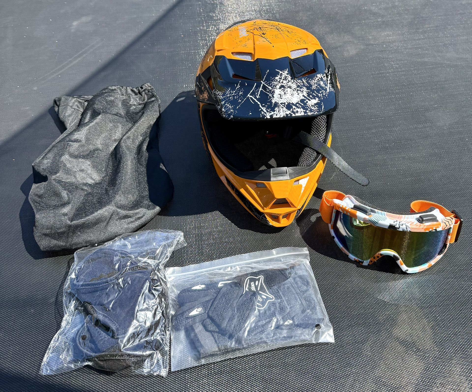 Loyoriwy Helmet/Goggles/Gloves DOT Certified for Mini bike /ATV/Go-Kart Dirt Bike Kids size Large