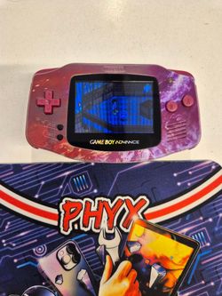Game Boy Advance AGB-001 - Galaxy Recase Design w/ IPS Backlight Upgrade $180