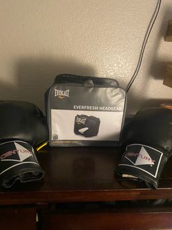Century Boxing Gloves & Everlast Headgear Set