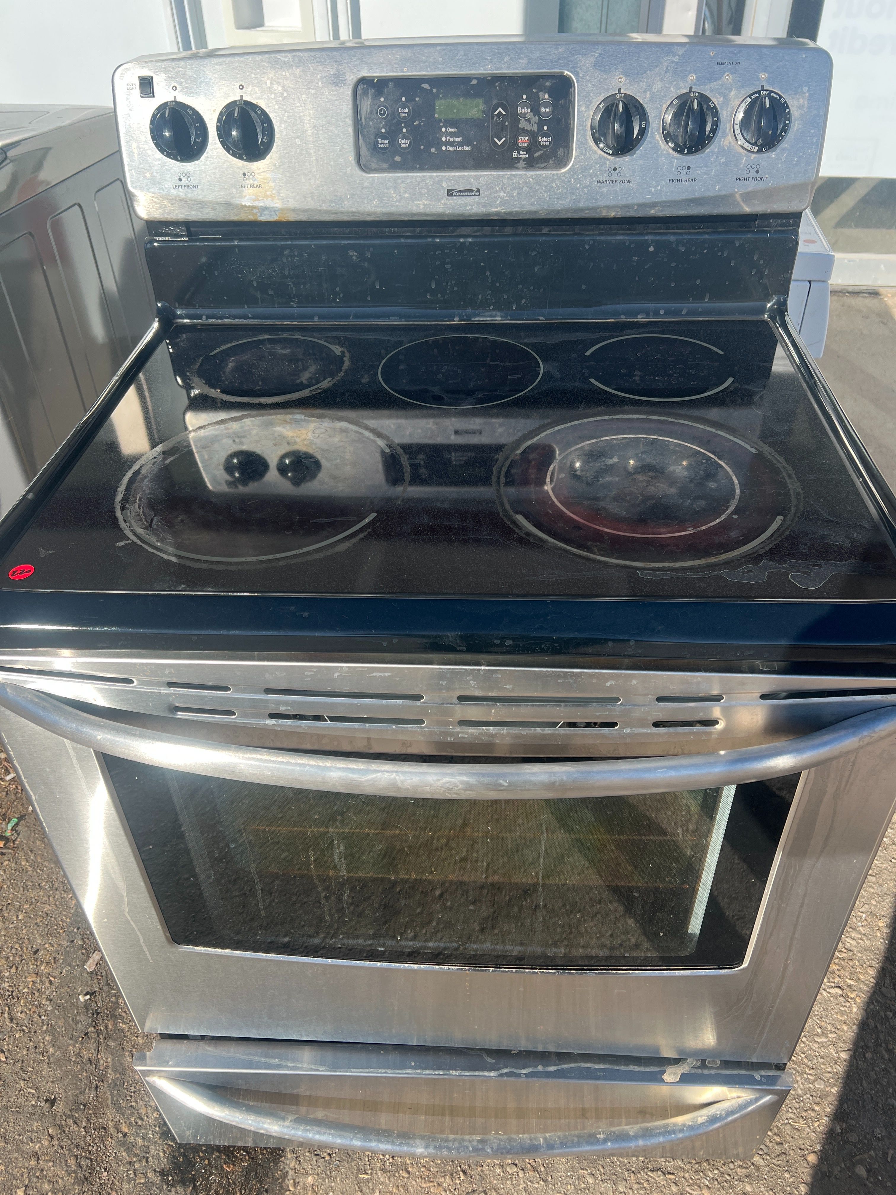 Kenmore stainless steel glasstop stove -free delivery